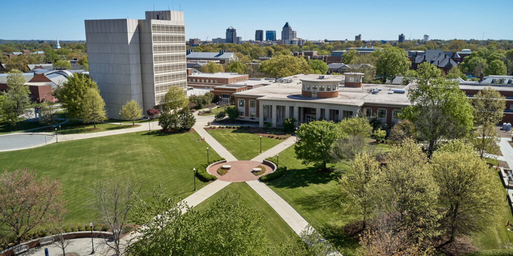 Aerial view of campus.