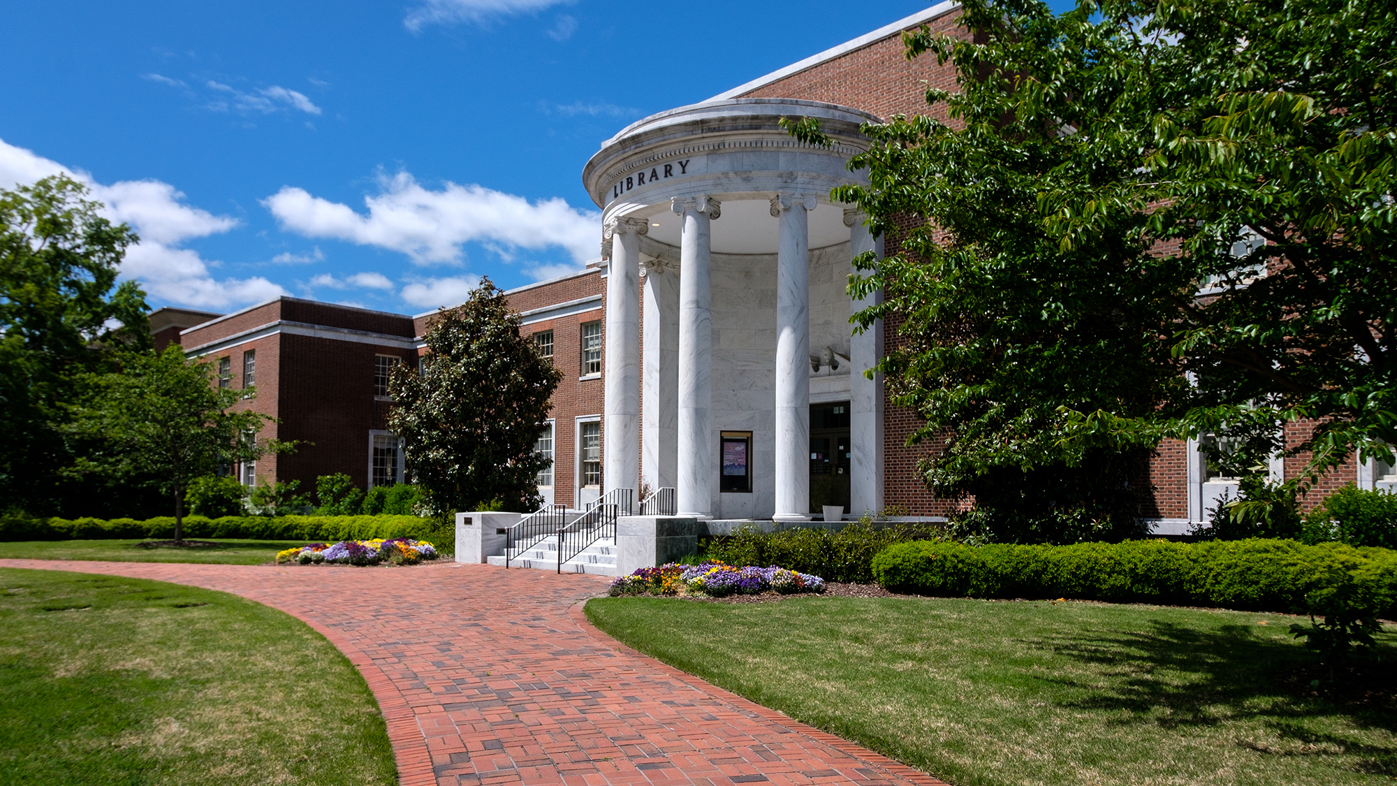 Jackson Library in spring.