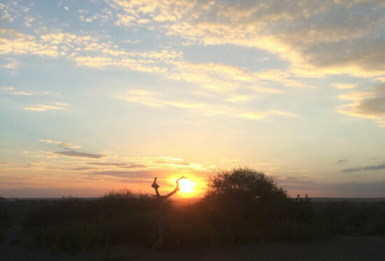 A sunrise at Olduvai Gorge, Tanzania