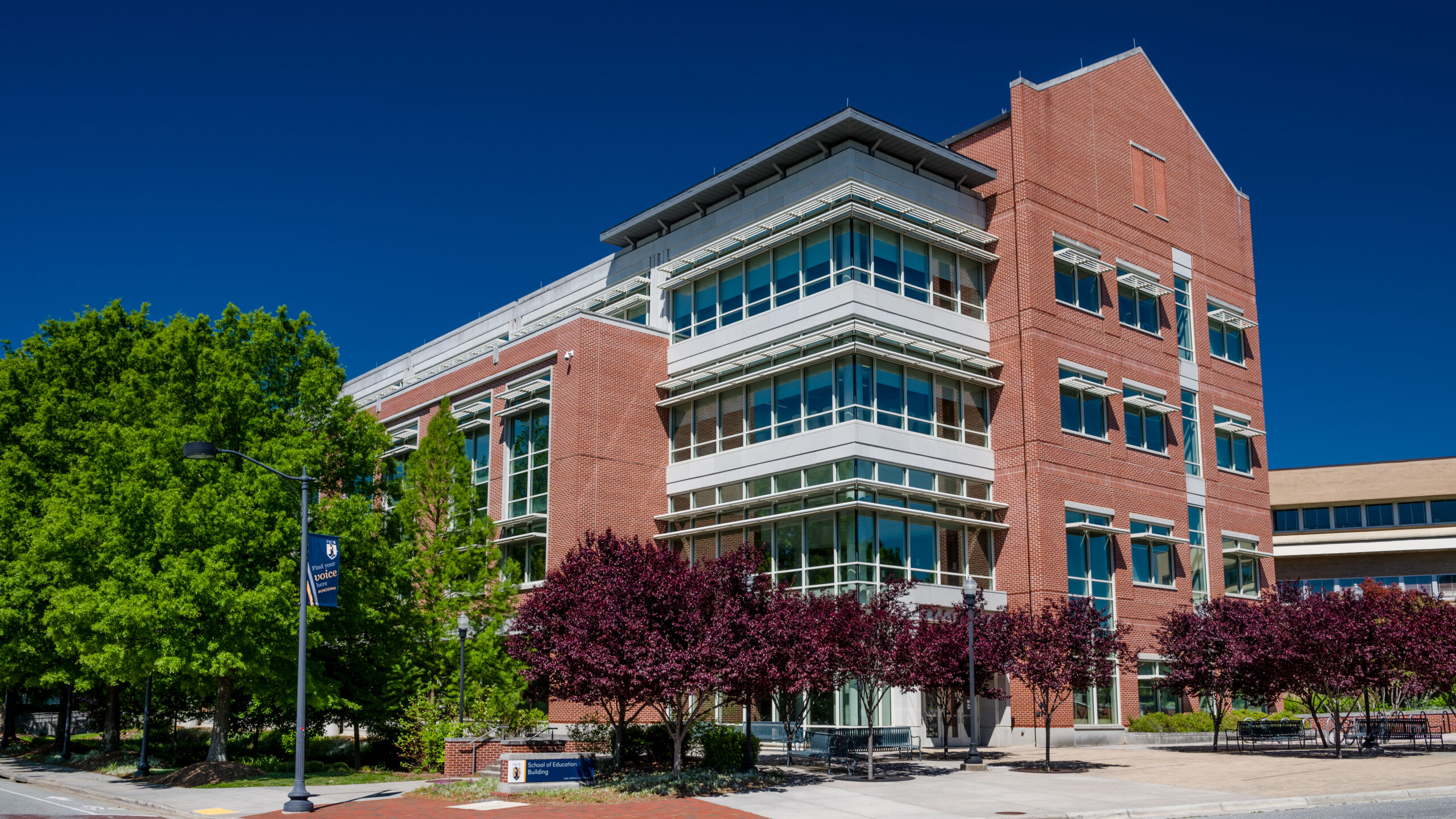 Exterior shot of UNCG's school of education building