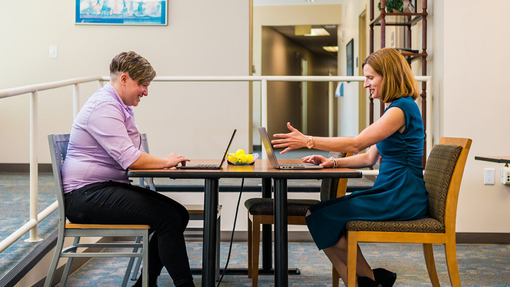 A women giving verbal intervention training