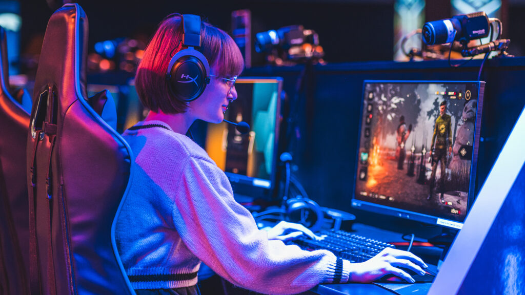 Sophia Rosenberg playing in UNCG's Winter 2023 Esports Event