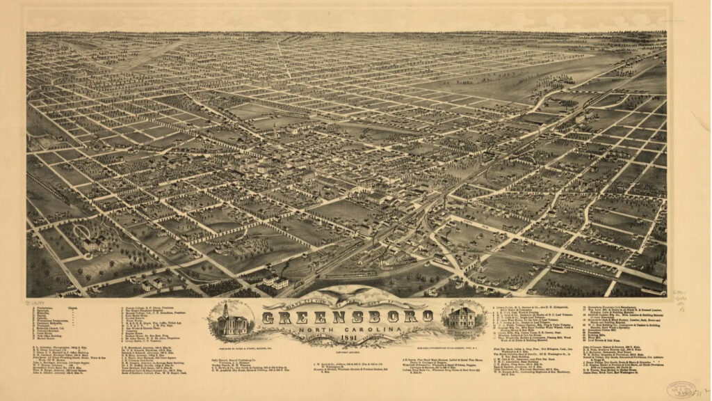 Historic map of Greensboro