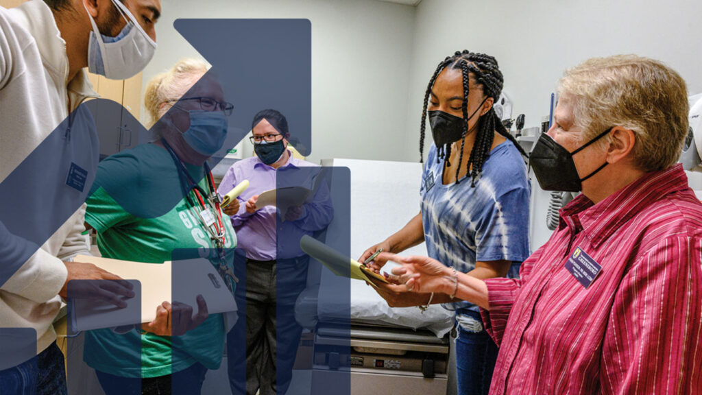 UNCG employee at a medical practice with employees