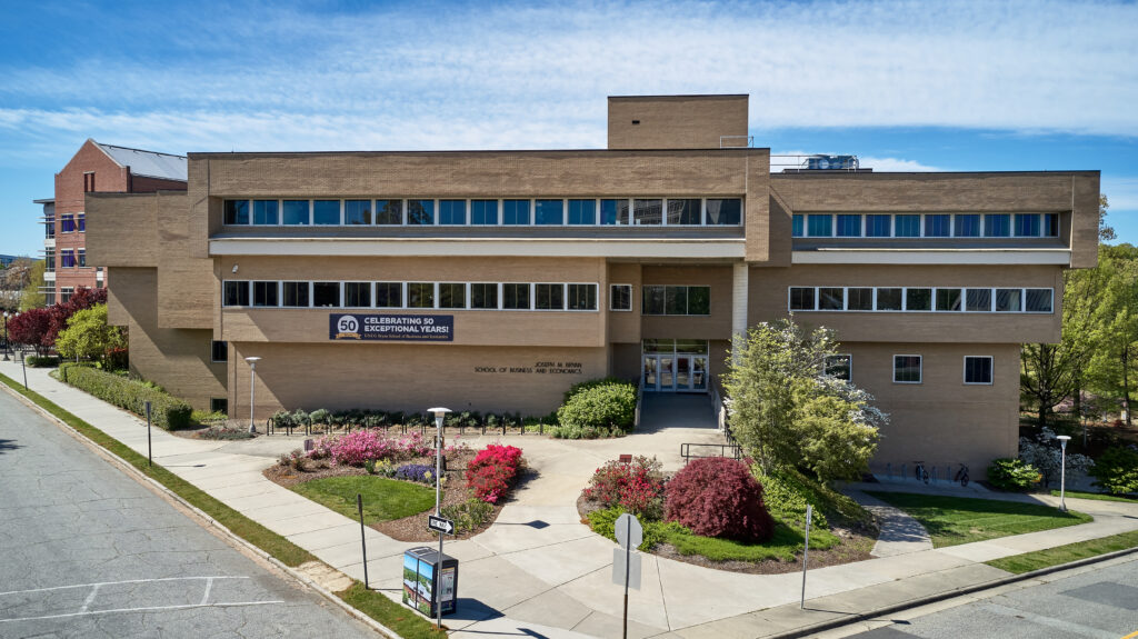 Aerial view of Bryan School of Business