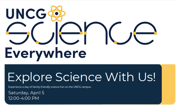 UNCG Science Everywhere logo and April 5 flyer