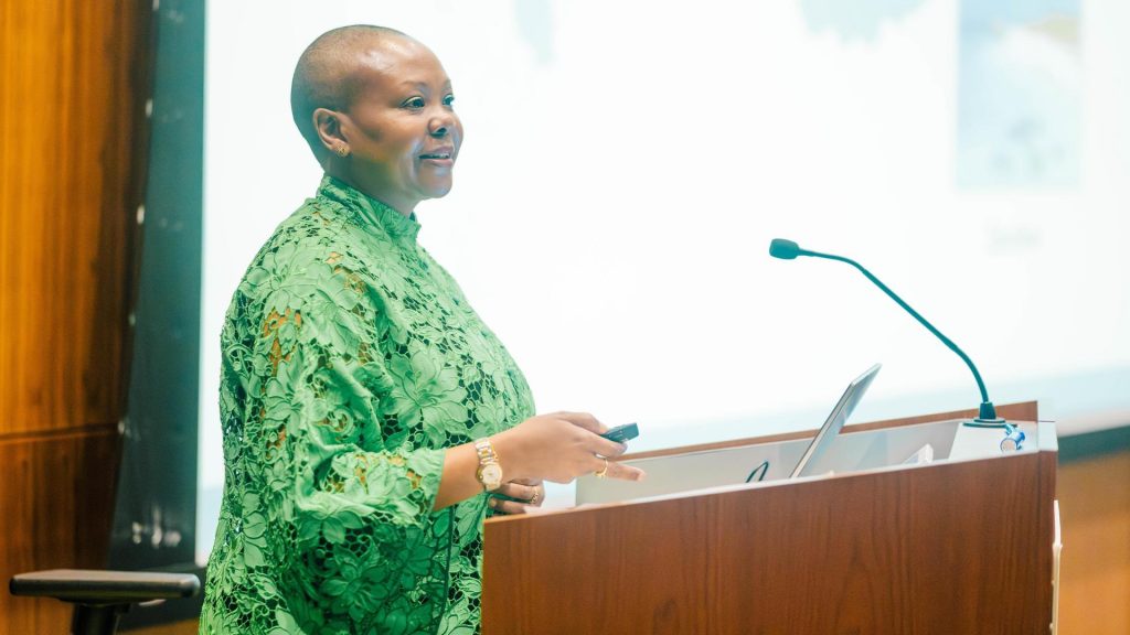 Tanzanian ambassador Dr. Elsie S. Kanza speaks at Union Square